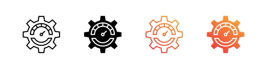 Optimize Multiple Style Icon Set Vector 