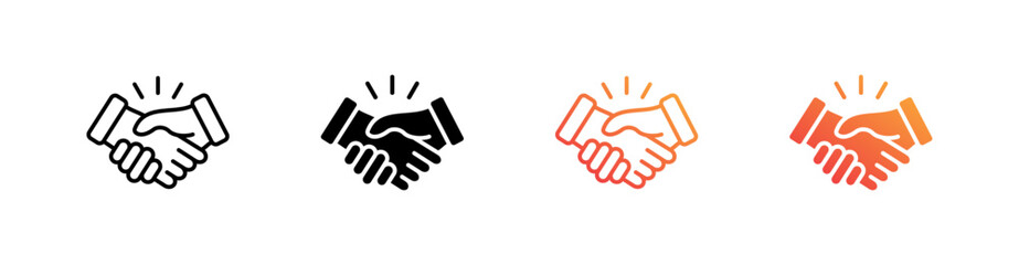 Handshake Multiple Style Icon Set Vector 