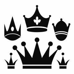 set of crowns vector