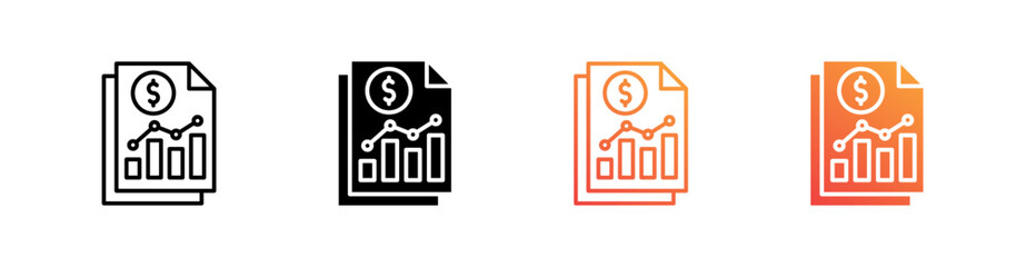 Finance Multiple Style Icon Set Vector 