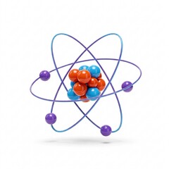 Abstract model of an atom with large spheres,