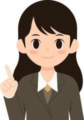 자신감 있는 자세의 비즈니스 우먼의 상반신