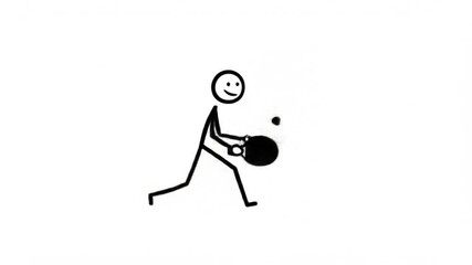 Animated stick figure table tennis player - Powered by Adobe