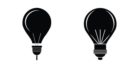 Light Bulb As A Rising Balloon Symbolizing Uplift Silhouette on White Background