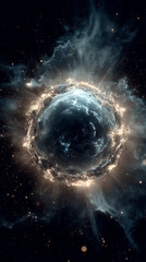 Luminous Orb Pulsing in Grainy Space