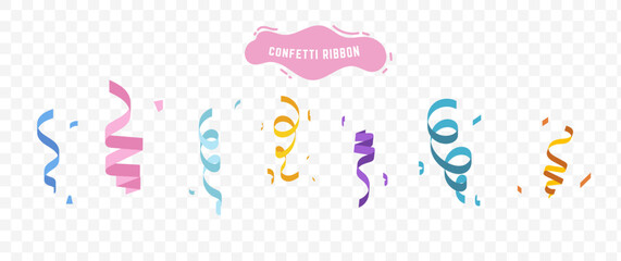 Confetti ribborn set collection. color style. Shape . Vector eps 10