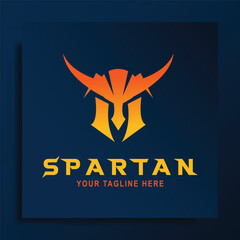 spartan logo vector design illustration. simple spartan greek gladiator logo. flat vector icon warrior knight armor