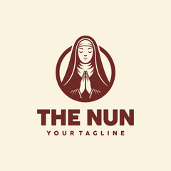 nun silhouette logo vector illustration