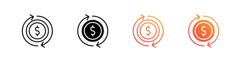 Conversion Multiple Style Icon Set Vector 