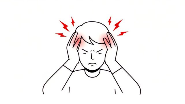 Person experiencing headache illustration