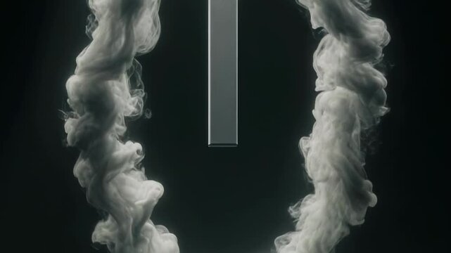 Abstract smoke swirling around a vertical rectangle