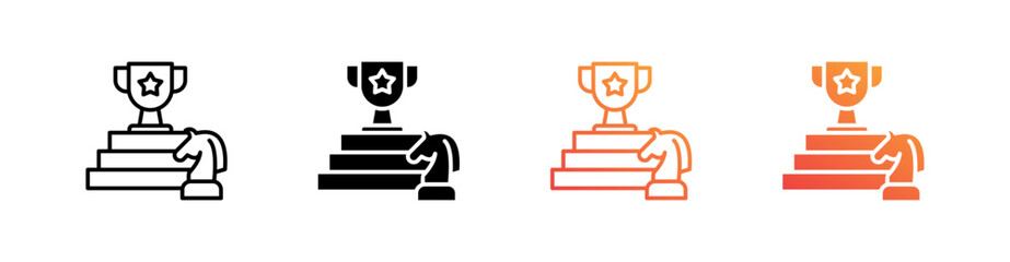 Win Strategy Multiple Style Icon Set Vector 