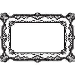 Ornate black and white decorative frame border