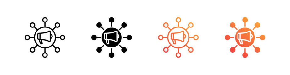 Networking Multiple Style Icon Set Vector 
