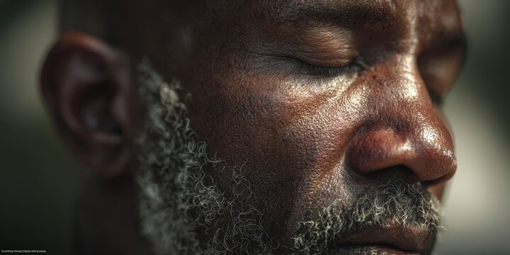 African American Man Meditating at Peaceful Retreat