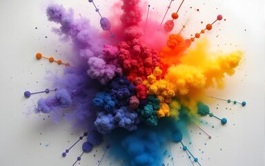 Colorful Explosion of Paint Powder: A Monthly Art Event Inspiration Generative AI. High quality