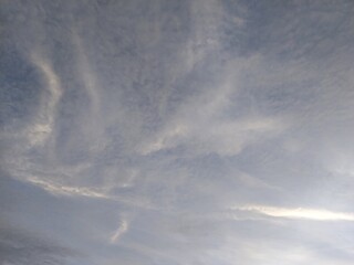 Streaked Sunset Sky With Haze