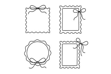 Decorative outlines with bows for invitations and special occasions in a simple and elegant design