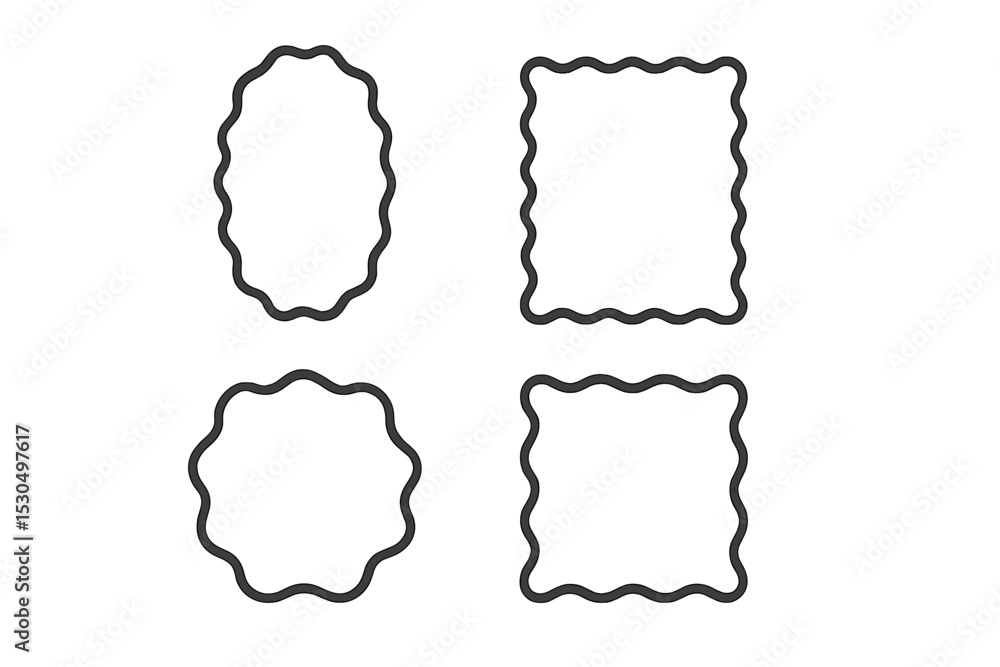 Poster various decorative frames in different shapes, ideal for design projects or artistic displays