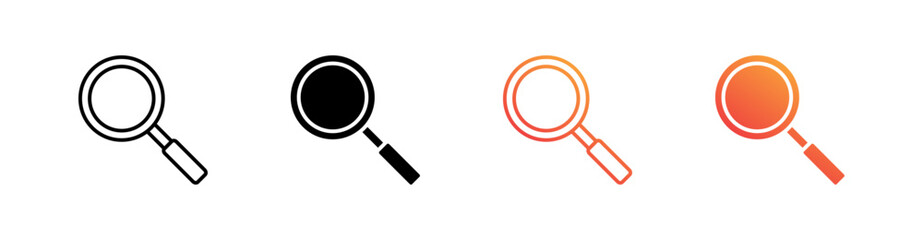 Search Multiple Style Icon Set Vector 