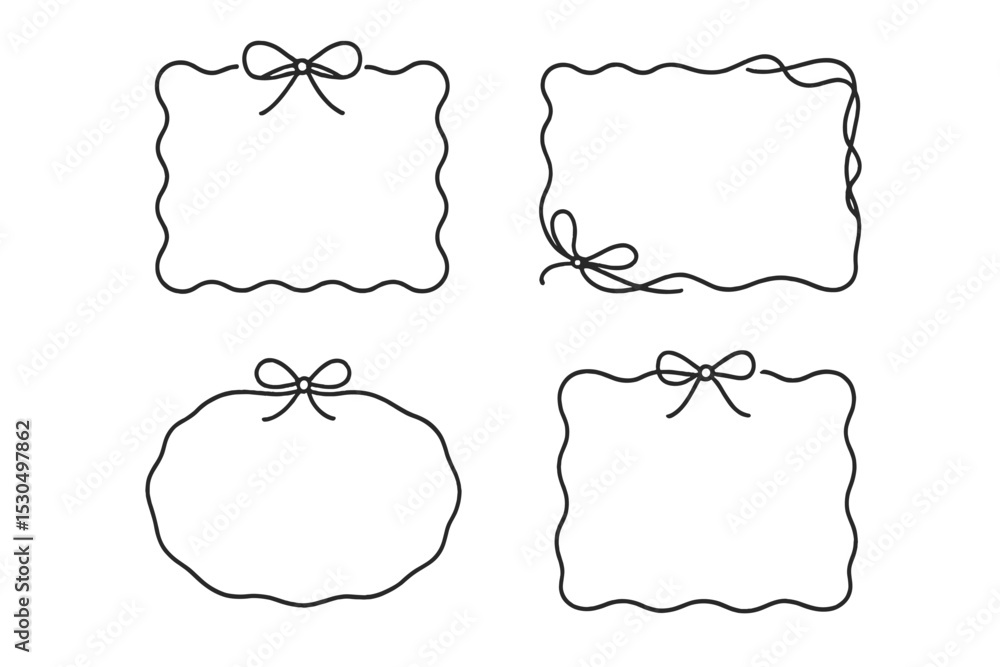 Poster decorative frames with bows for craft projects and invitations in various shapes and styles