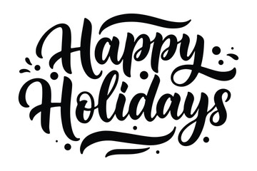 Happy Holidays Handwritten Calligraphy text