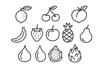 Fruit illustrations showcasing various types in a minimalist style for educational or artistic purposes