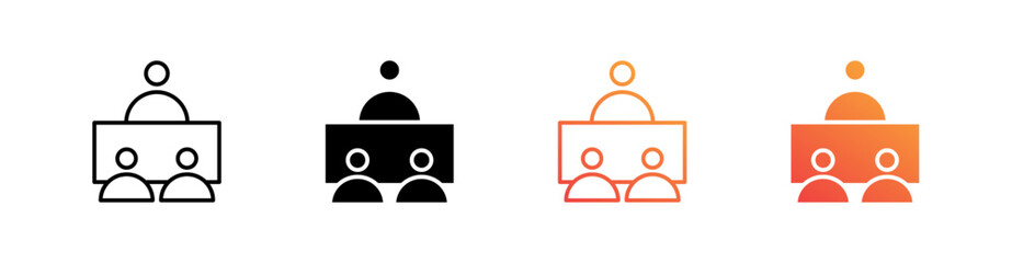 Interview Multiple Style Icon Set Vector 