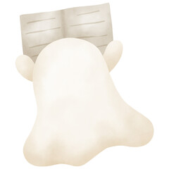 Cute Ghost Readers Clipart Set – Halloween Bookworm Bundle