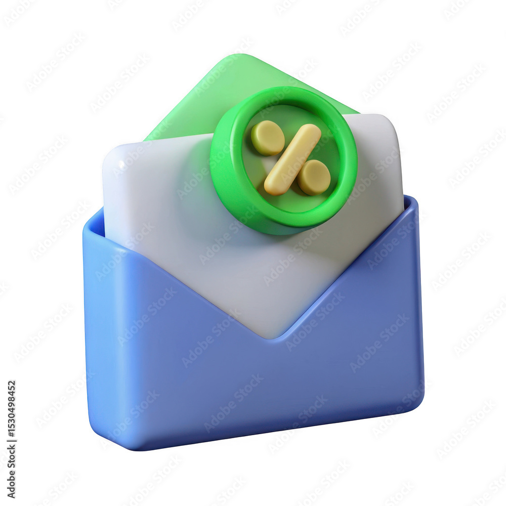 Poster 3d discount email icon realistic 3d render isolated on transparent background