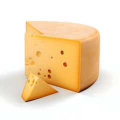 cheese isolated on white background. Ai generative.