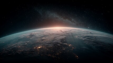 Earth view from dark space
