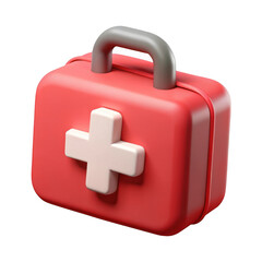 Obraz premium 3d realistic first aid kit icon isolated on transparent background