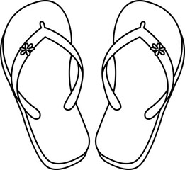 flip flops icon with flower decoration