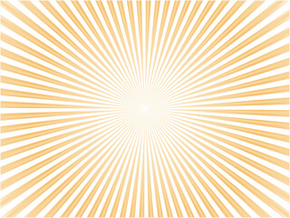 明るく光り輝くシンプルな集中線背景素材_ライトオレンジ