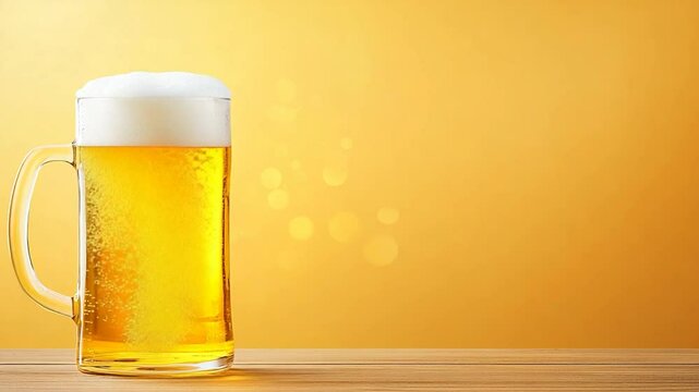 Refreshing Golden Beer in a Mug