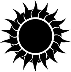 Sun silhouette black vector icon    