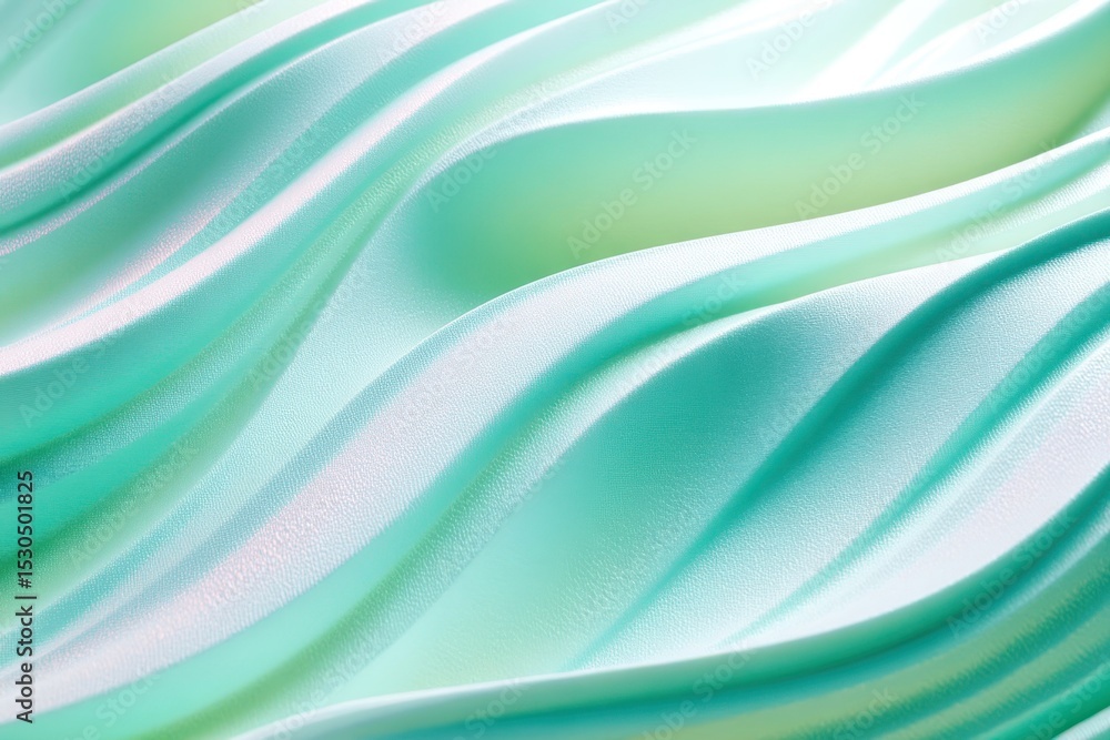 Poster a green and white wave pattern with a white background