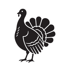 Fototapeta premium Turkey silhouette vector illustration on white background