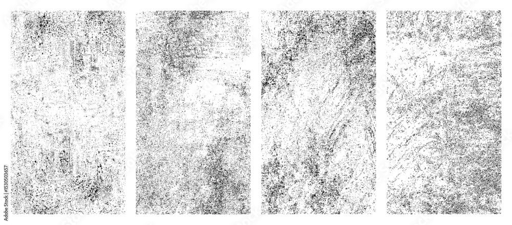 Poster grunge dust texture vector set on transparent background isolated overlay design distressed rough su