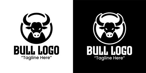 Professional Bull Logo with Bold Shape and Modern Design for Business Branding