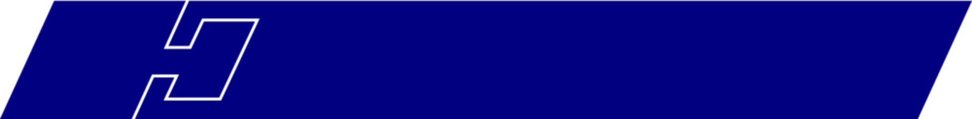 Obraz premium blue notched banner with double line outline icon
