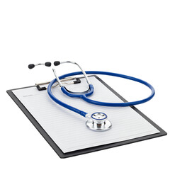 Medical Supplies: Stethoscope, Clipboard, and Chart
