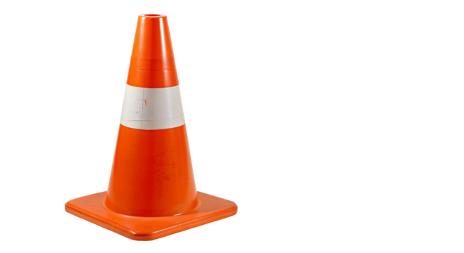Isolated traffic cone safety cone orange cone road construction cone warning cone street cone construction site