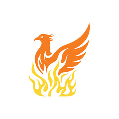 Phoenix Rising from Flames