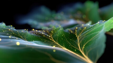 the leaves pulse with light like fireflies illustrating the vibrancy of communication.