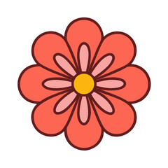 Beautiful Flower Vector Art Illustration – Colorful Botanical Clipart for Design and Decoration