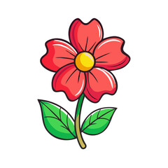 Beautiful Flower Vector Art Illustration – Colorful Botanical Clipart for Design and Decoration