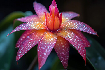 Generative AI illustration of magical forest filled with night blooming flowers like moonflower eveningprimrose and nightphlox glowing in moonlight