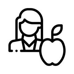 teacher apple line icon